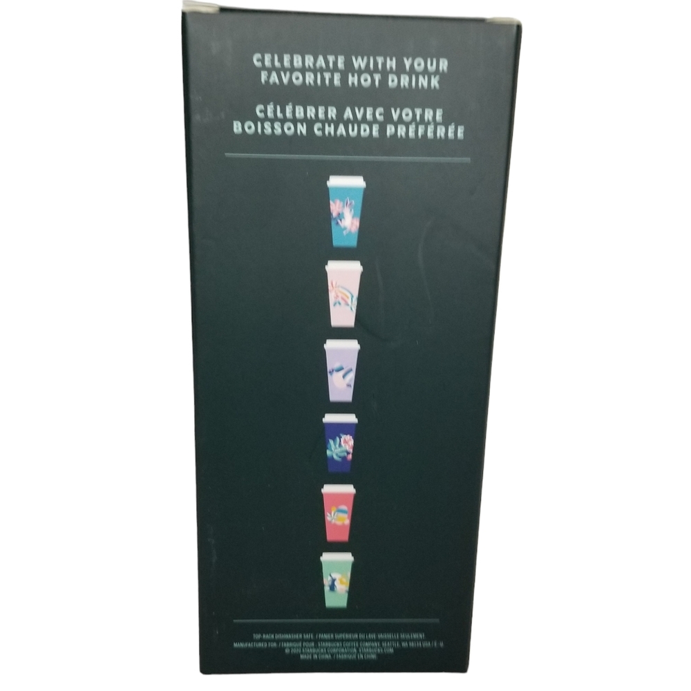 Starbucks Reusable Hot Cups 6 pack 16 ounces Spring Easter Bunny Rabbit NWT - Picture 2 of 13